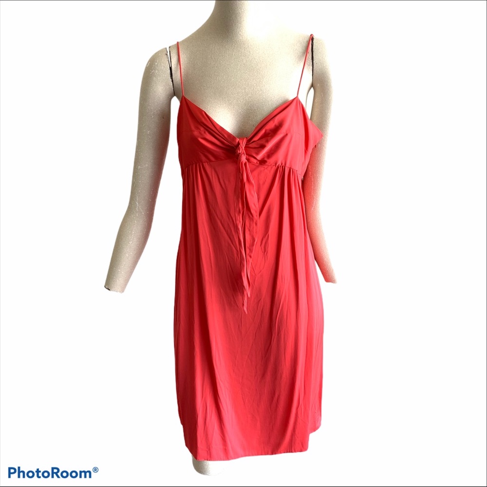 Theory Selby Red Slip Dress Size 10 Empire Waist